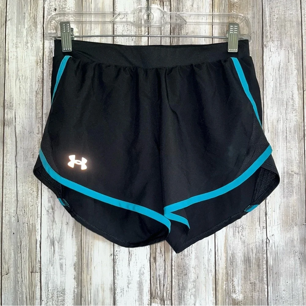 Under Armor Classic Black & Blue Fly By Shorts - Picture 7 of 7
